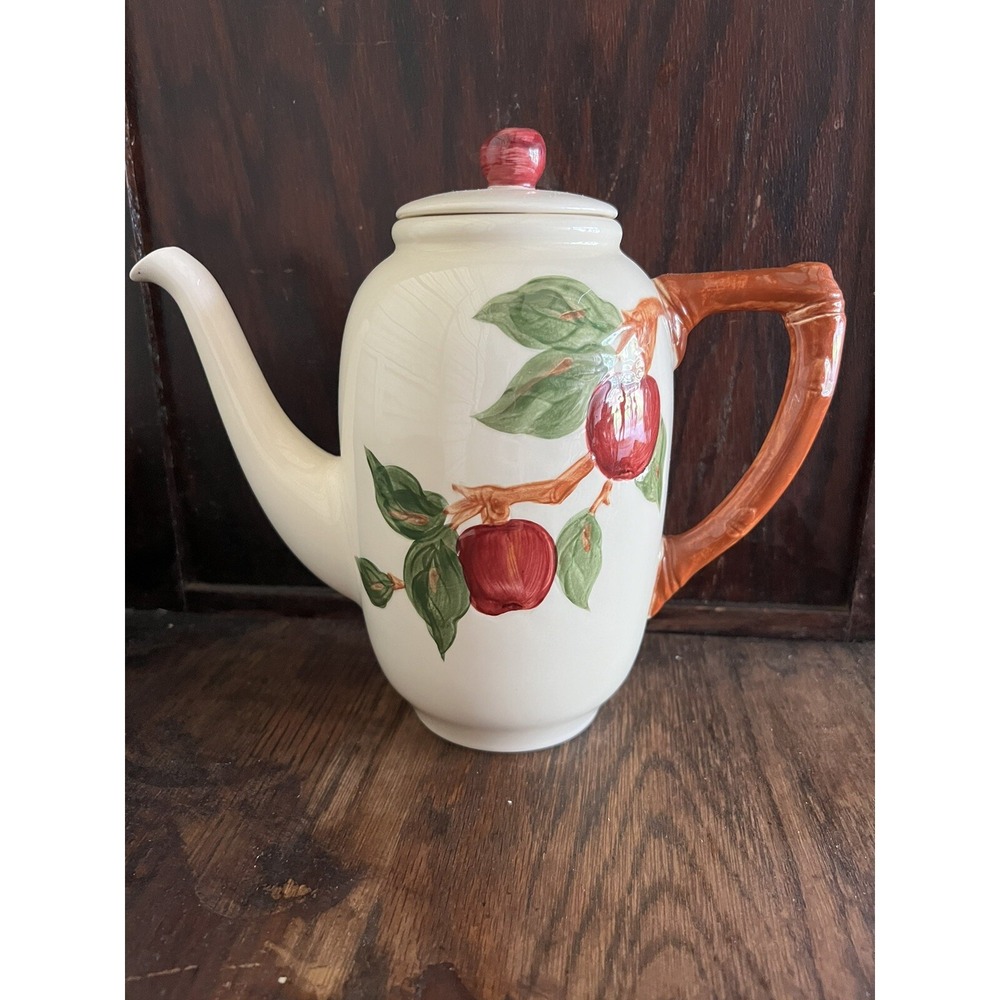 Franciscan Ware Apple 1950s 8‎ 1/2" Tea Coffee Pot With Lid 2 Piece California